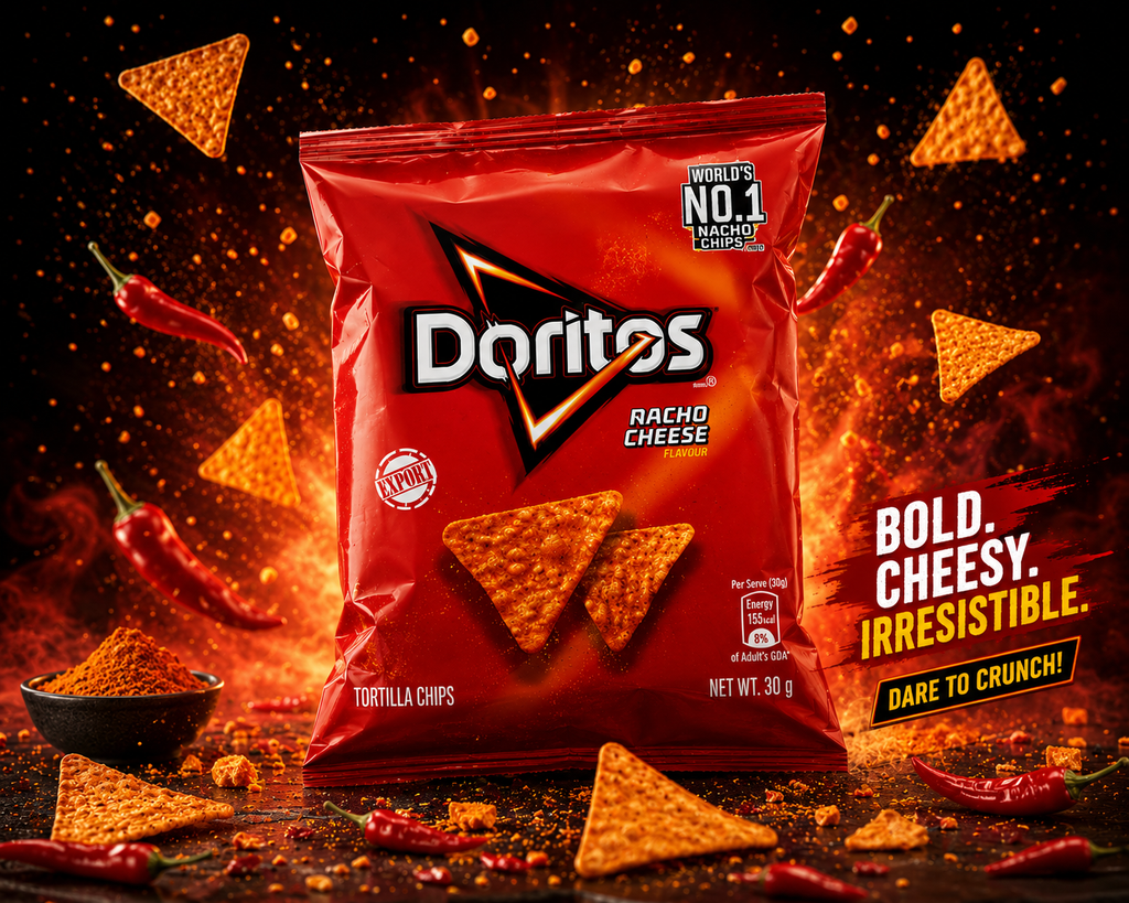 Frito Lay Doritos Nacho Cheese Snacks 31.8g - Delicious Flavor in Every Bite