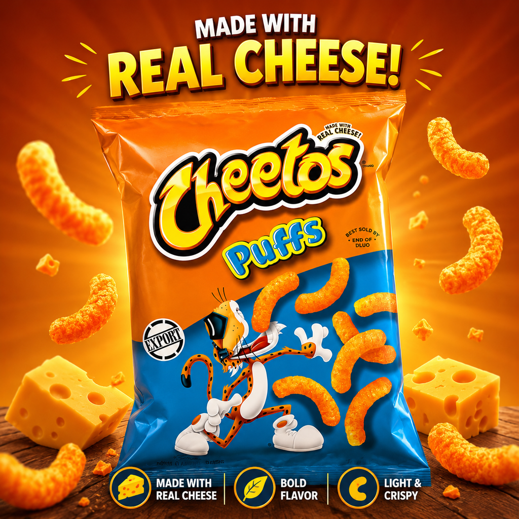 Frito-Lay Cheetos Puffs Cheese Flavored Snack, 9 Oz 255.1 G (Pack of 02)