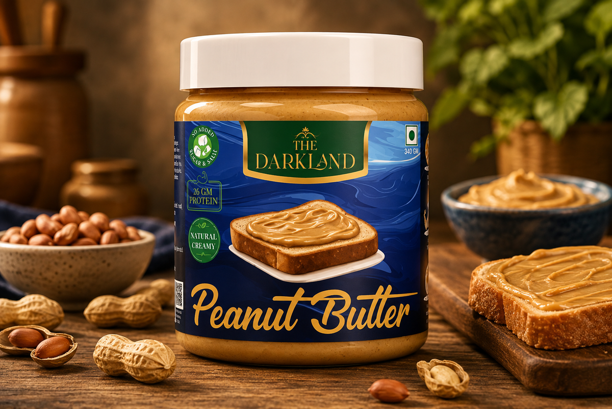 Natural Creamy Peanut Butter |340 gm| NO ADDED SUGAR & SALT | 100% PEANUTS | UNSWEETNED CRUNCHY | 26 GM PROTEIN (PACK OF 04) (India)