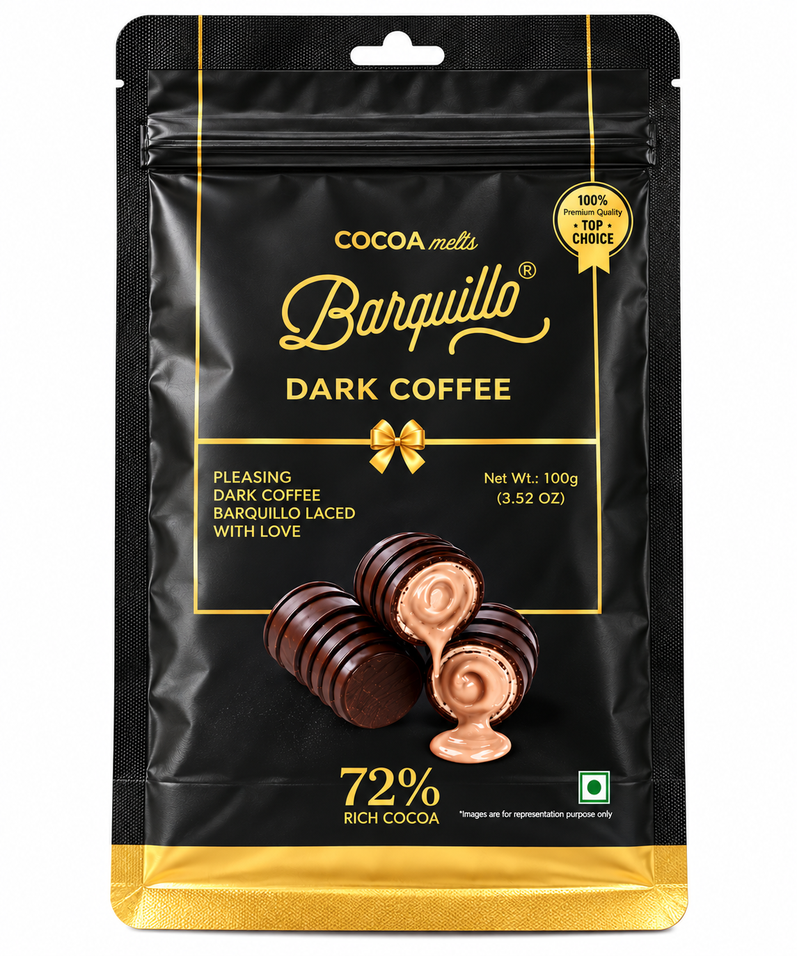 Barquillo Dark Coffee – 72% Rich Cocoa 100 g ( UAE) Pack of 3