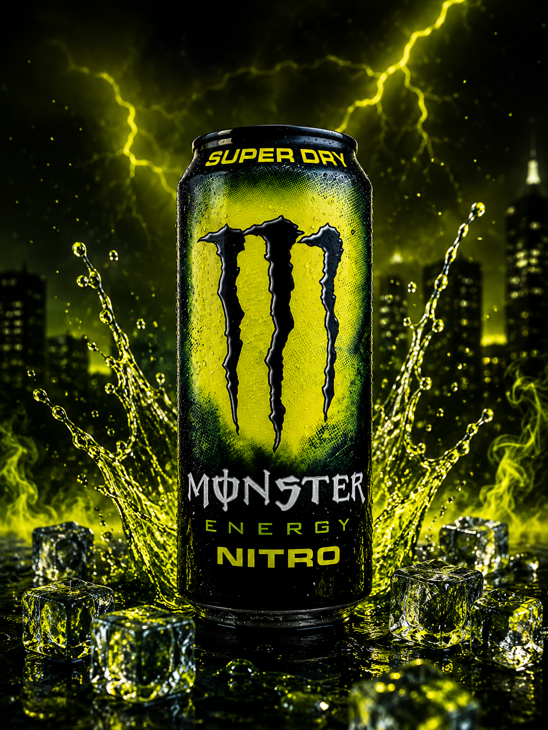 Monster Energy Drink Super Dry Nitro 500 ml (UK) ( pack of 2 )