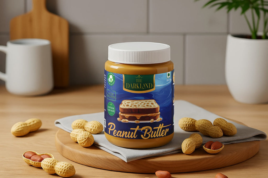 Natural Crunchy Peanut Butter 340 gm - 100% Peanuts, No Added Sugar & Salt, Unsweetened Crunchy, 26 gm Protein