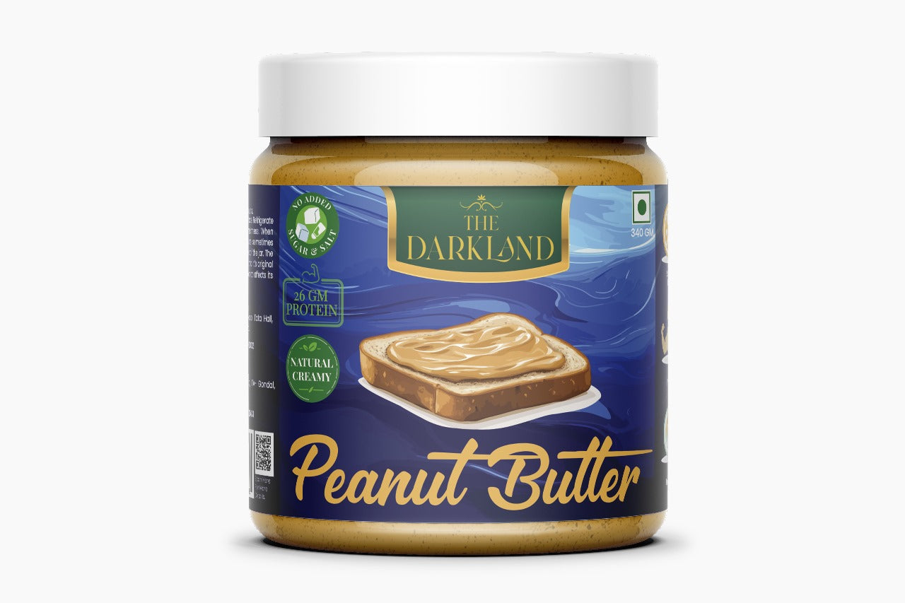 Natural Creamy Peanut Butter |340 gm| NO ADDED SUGAR & SALT | 100% PEANUTS | UNSWEETNED CRUNCHY | 26 GM PROTEIN