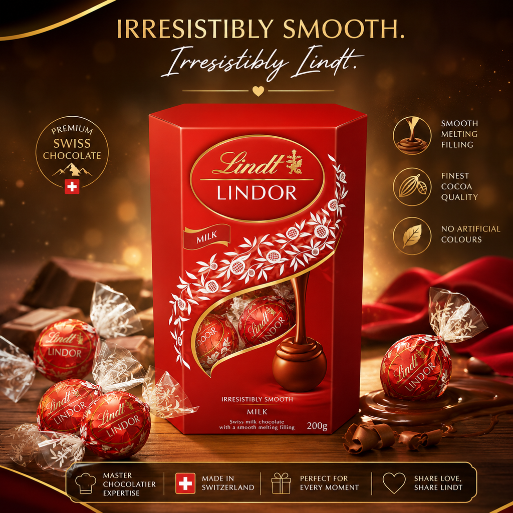 Lindt Lindor Milk Cornet Sharing Pack 200 Gram - Festive Treats for Sharing