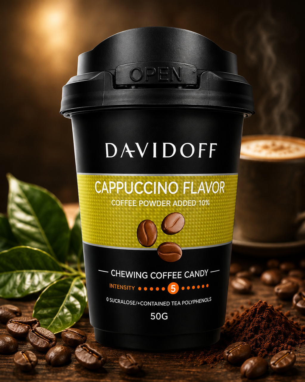 Davidoff Coffee Chewy Candy, Cappuccino Flavor, 50g (Pack of 02) (Germany)