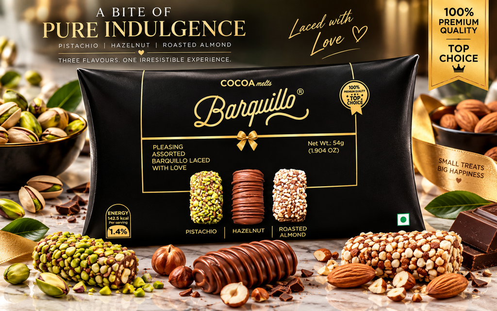 Barquillo Assorted Collection Pistachio, Hazelnut & Roasted Almond  (Pack of 4) (UAE)