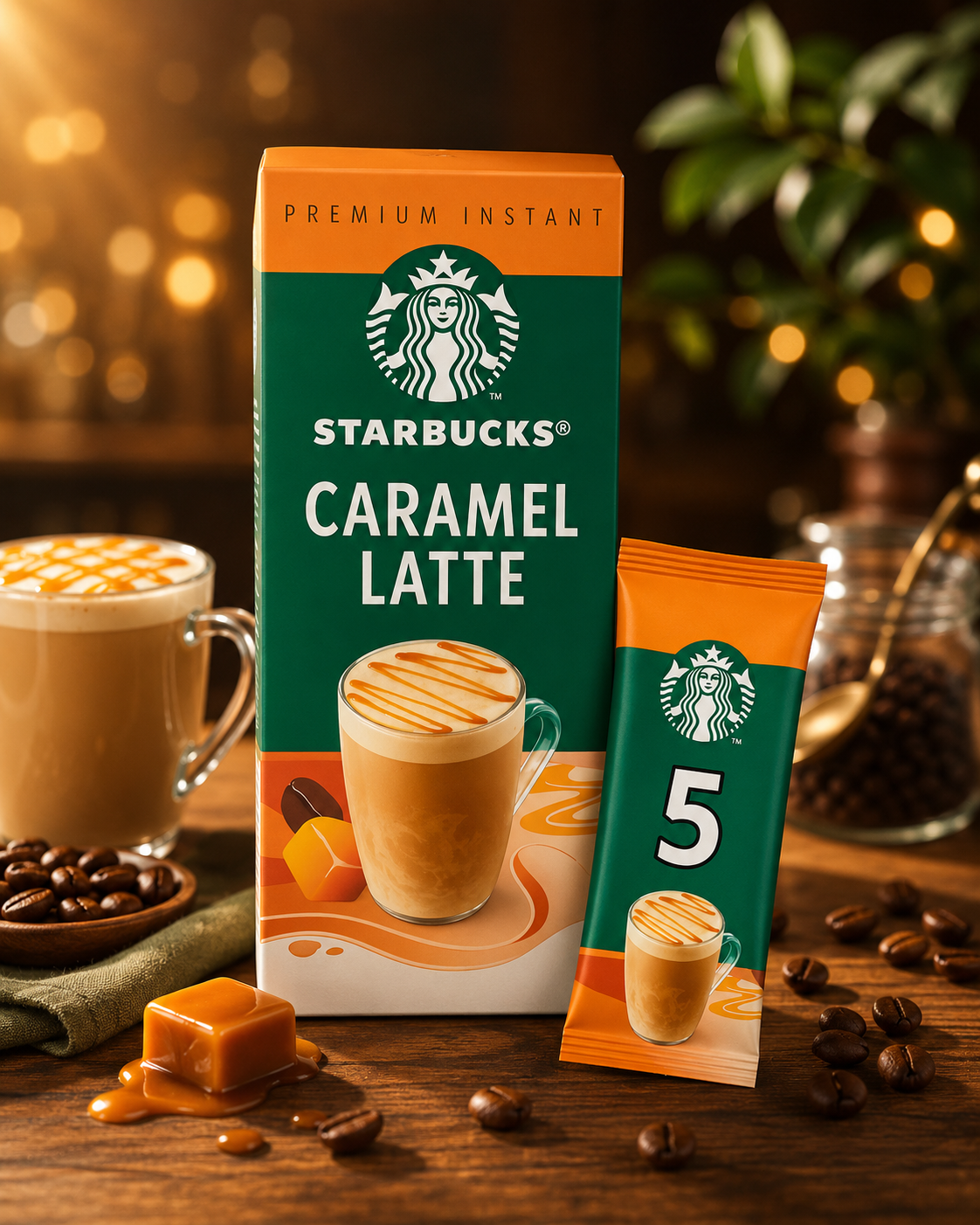 STARBUCKS Caramel Latte Instant Coffee 115G - Rich and Creamy Flavor