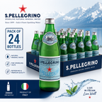 San Pellegrino Sparkling Natural Mineral Water Glass Bottle 250ml - (Pack of 24)