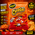 Frito Lay Cheetos King Size Crunchy Cheese Flavored Snack 3.49 oz ℮ 99 g