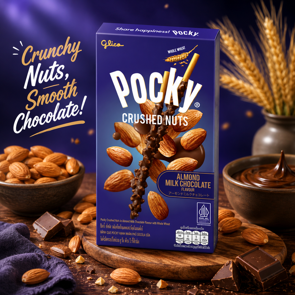 Pocky Crushed Fruits  Almond Milk Chocolate (Pack of 03)