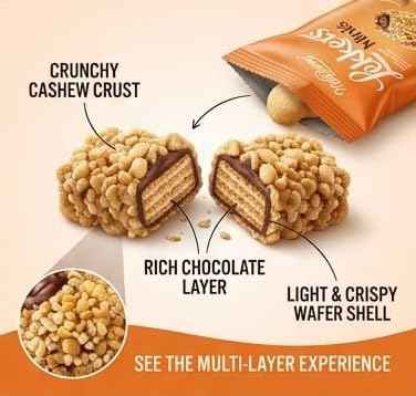 MellsBurry Lekkers Minis Premium Chocolate Mints with Cashew, by febora foods, High Protein, Crunchy Wafer Bites 150g Brand: Febora Foods