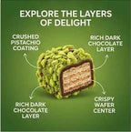 MellsBurry Lekkers Minis Pistachio Coated Wafer with Chocolate Shell, by febora foods, High Protein, 150g