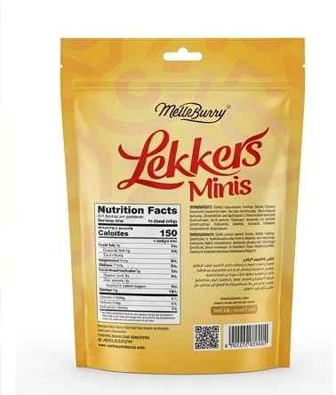 MellsBurry Lekkers Minis Assorted Hazelnut Chocolate Wafer Bites, Nuts Coated Crunchy Snack, 150g