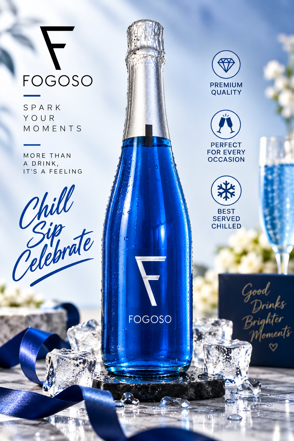FOGOSO Premium Sparkling Juice – Blue Bottle