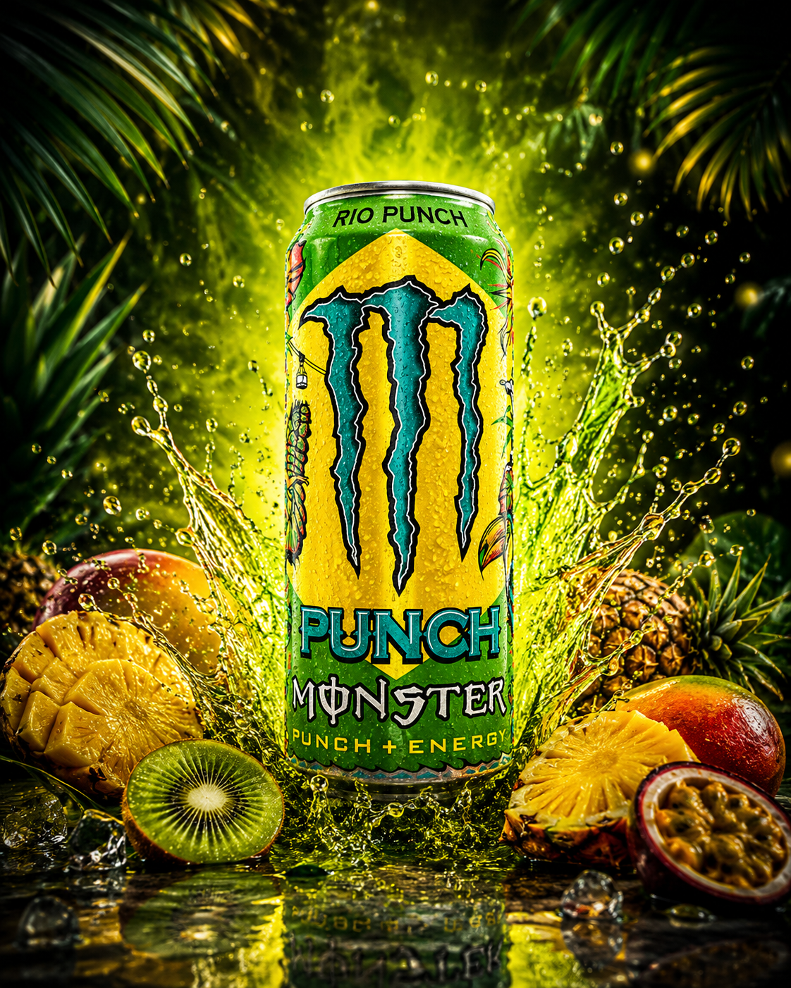Monster Energy Drink Rio Punch 500 ml (UK) ( pack of 2 )