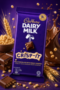 Cadbury Dairy Milk Crisp-It Milk Chocolate with Wheat Crisps 130g (Pack of 02) (Malaysia)