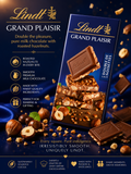 Lindt Milk Hazelnut Chocolate Bar 150g (Pack of 02) - Grand Plaisir Lait Double De Noisettes