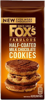 Fox's Fabulous Half Coated Milk Chocolate Cookies, 175 grams