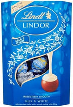 Lindt Lindor Milk and White Chocolate Truffles Box - Approx 16 balls, 200 g