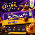 Cadbury Dairy Milk Caramel Chocolate Bar, Creamy Dairy Milk and Golden Caramel, 120g (UK)