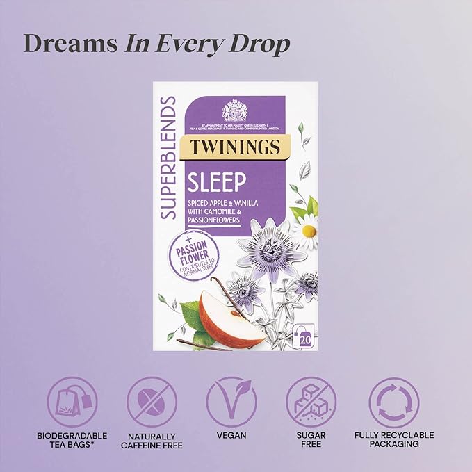 Twinings Sleep Spiced Apple Tea with Chamomile & Passion Flower, 30 g