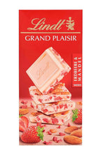 Lindt Grand Plaisir White Chocolate Bar with Strawberries and Almonds, Premium Swiss Chocolate, Weiss 150g (Product Of Austria) (Pack of 02)