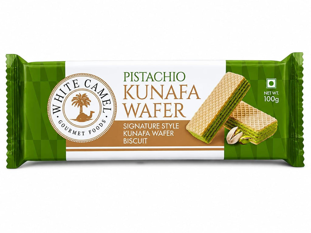 White Camel Pistachio Kunafa Wafer – 100g | Gourmet Middle Eastern Treat (Pack of 03) (India)