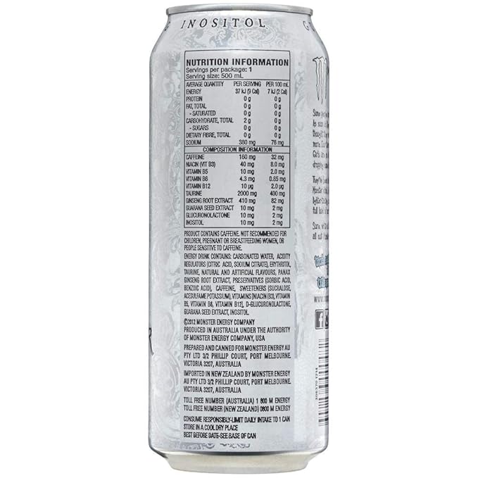 Monster Energy Ultra White Energy Drink 500 Ml - Pack of 2 Ultra White