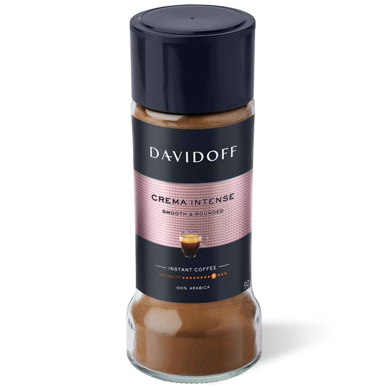 Davidoff Crema Intense Instant Coffee Powder, Bottle - 9/12 Intensity - 90 Gram (Pack of 04)