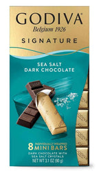 GODIVA Signature Sea Salt Dark Chocolate, 8 Individually Wrapped Mini Bars, 90g (Product Of Belgium) From DECADENT
