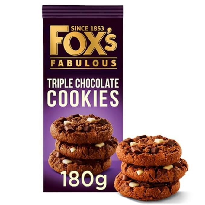 Fox's Biscuit Chunkie Cookies, Triple Chocolate, 180 Gram