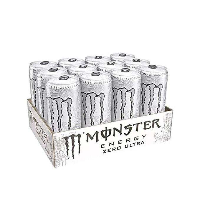 Monster Energy Drink Ultra Zero - Pack of 12 Cans x 500ml Each