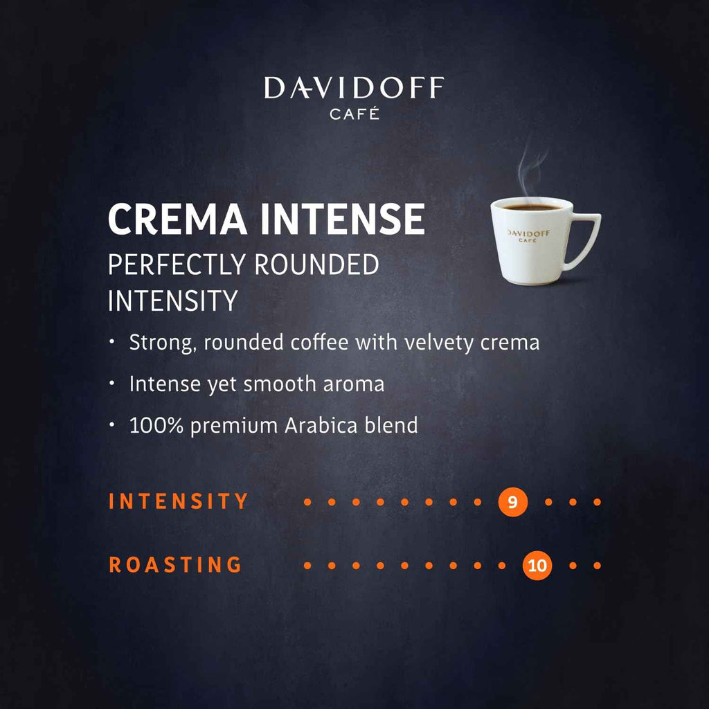 Davidoff Crema Intense Instant Coffee Powder, Bottle - 9/12 Intensity - 90 Gram (Pack of 04)