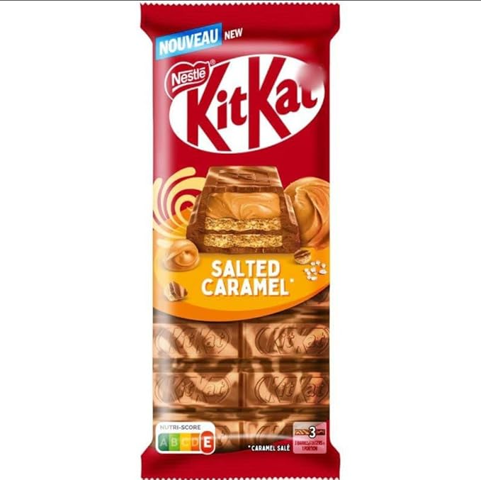 KitKat Salted Caramel Chocolate Bar, Milk Chocolate with Wafer Layers, 99g, Imported from UK