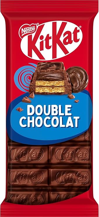 KitKat Salted Double Chocolate Bar, Milk Chocolate with Wafer Layers, 99g, Imported from UK
