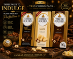 Ferrero Rocher Chocolate Bar Trio Pack | Imported Dark, Milk & White Hazelnut (Italy)
