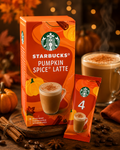 Starbucks Pumpkin Spice Latte Mix | Creamy & Spiced Limited Edition | 4 Sticks/Portions | Instant Coffee Drink | 96g (Imported UK)