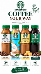 Starbucks Coffee Combo – 4 Iconic Flavours | Caffè Latte, Coconut Latte, Cheese Latte & Americano