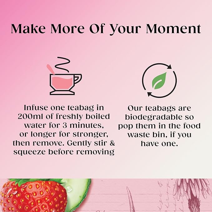 Twinings Glow Strawberry Cucumber Tea with Aloe Vera - 40g
