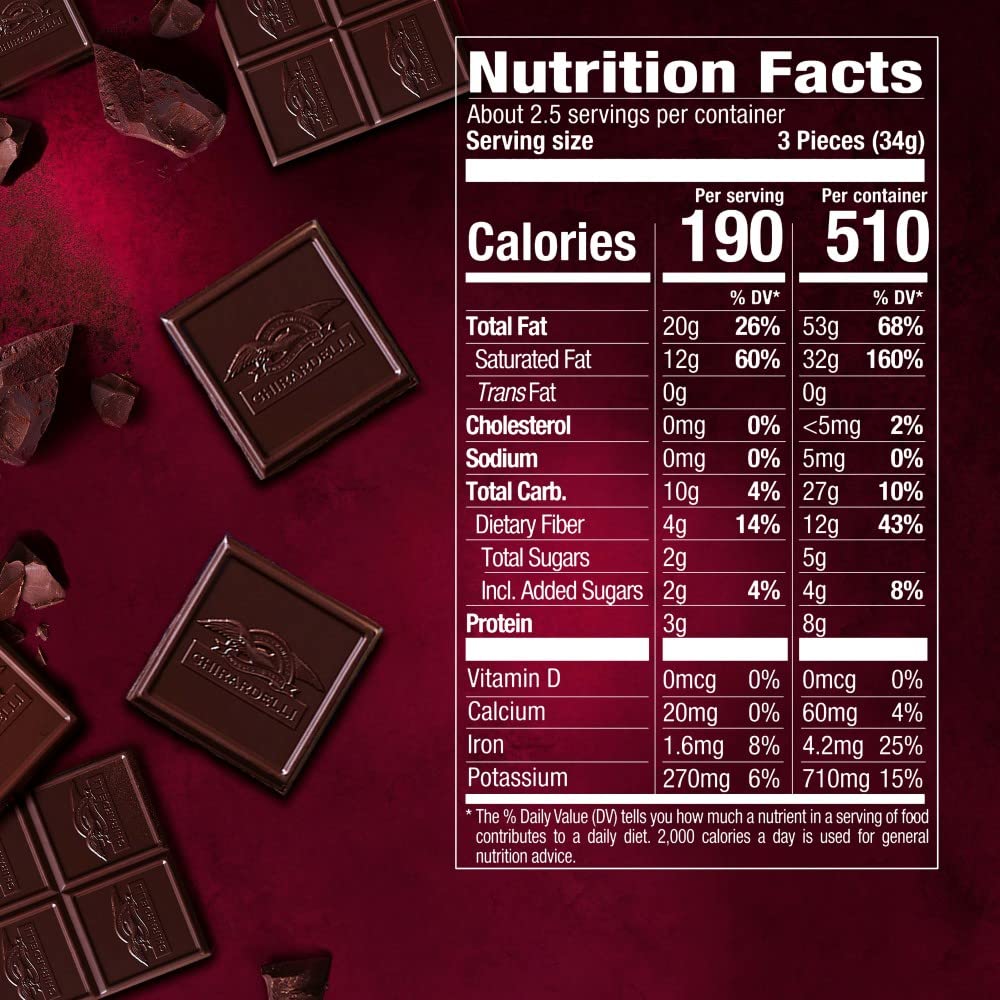Ghirardelli 92% Intense Dark Chocolate Bar, 90g (USA)