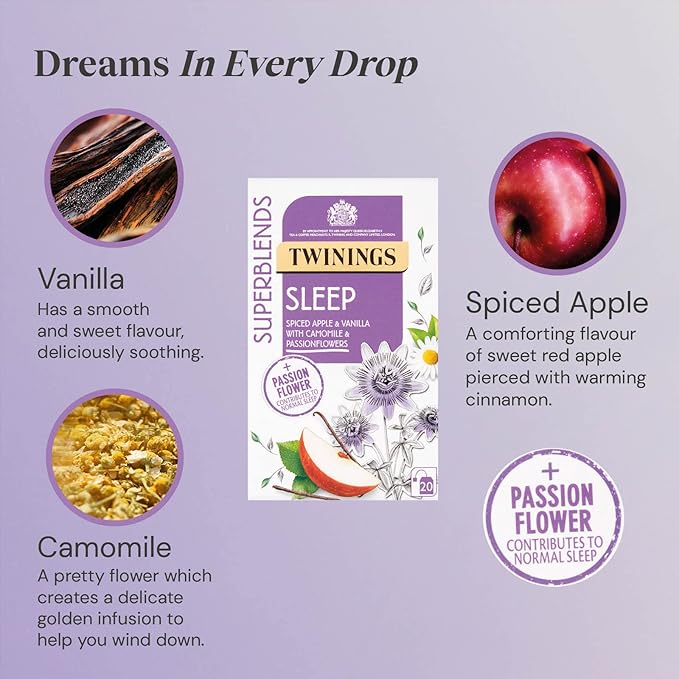 Twinings Sleep Spiced Apple Tea with Chamomile & Passion Flower, 30 g