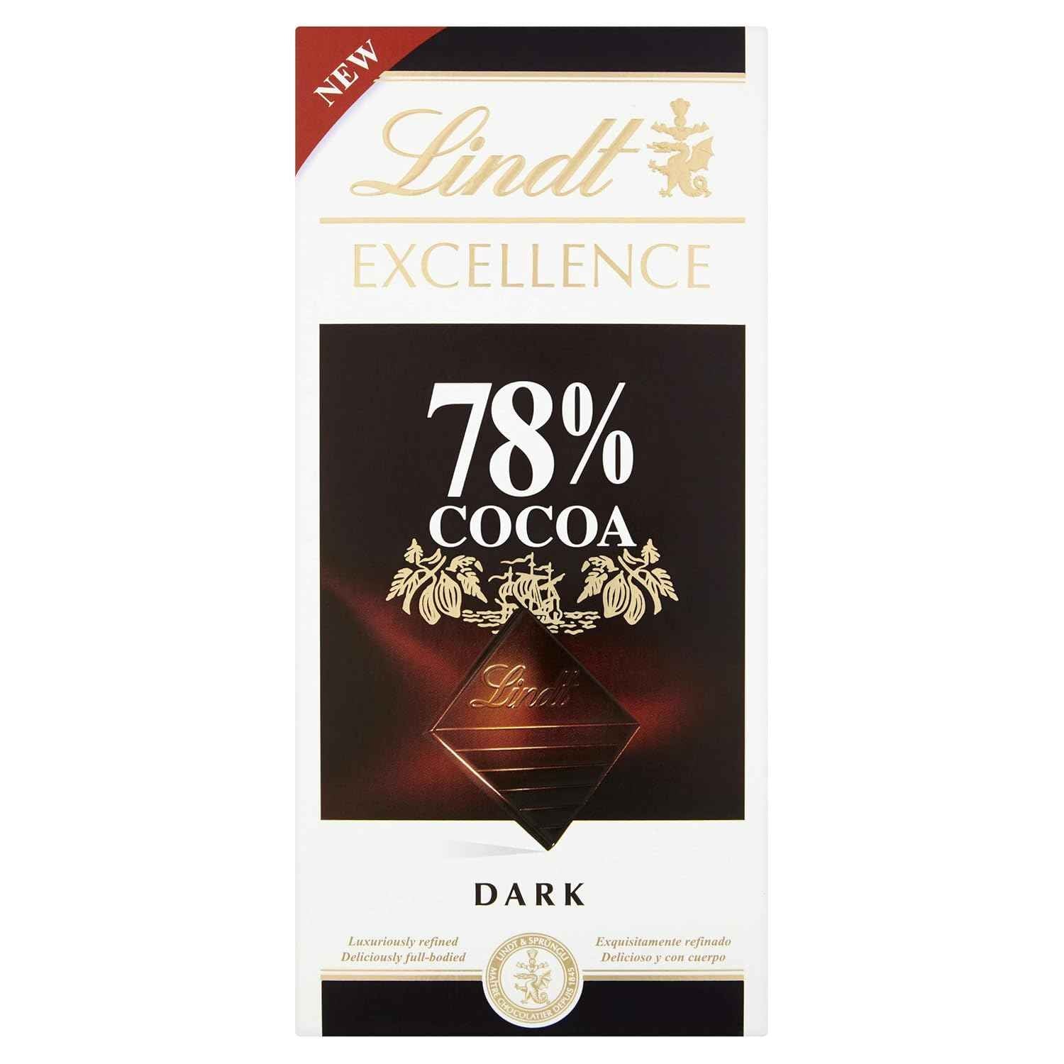 Lindt Excellence 78% Cacao, 100g (Pack of 02)