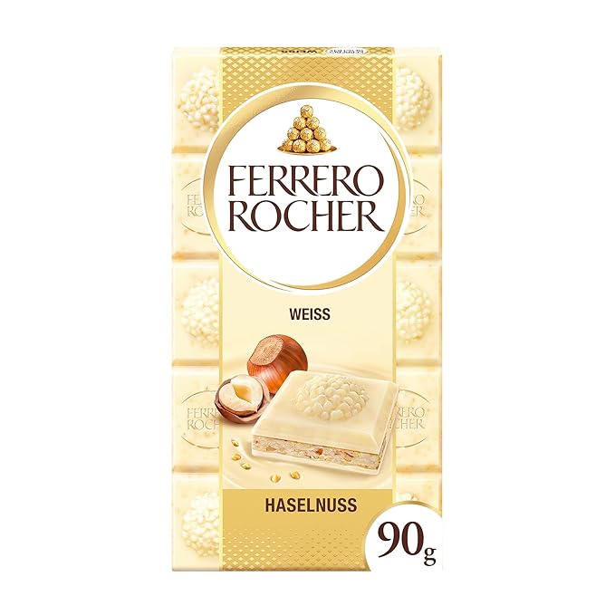 Ferrero Rocher White Chocolate Bar with Hazelnuts - 90 Gram