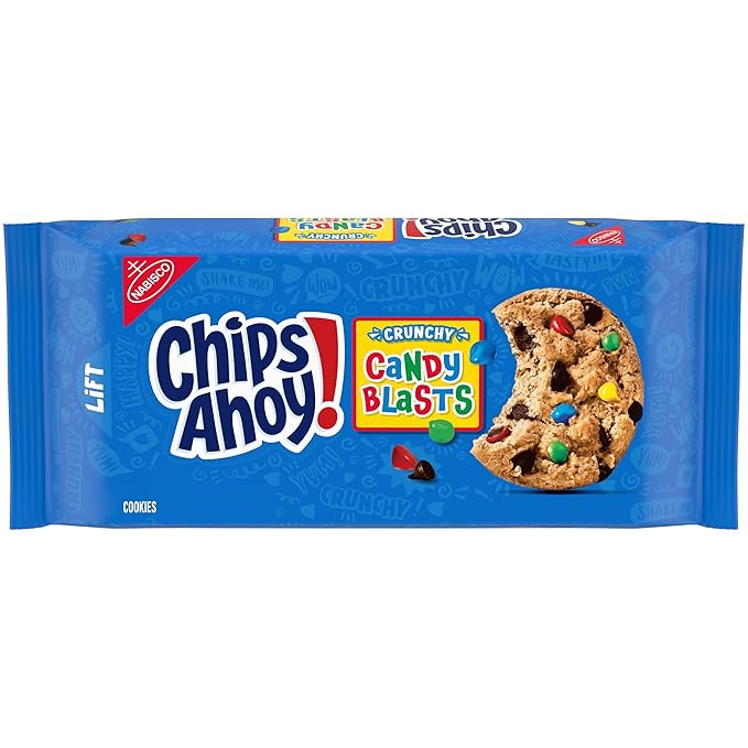 Chips Ahoy Candy Blasts Chocolate Chip Cookies Pouch, 351 g (Pack of 02)