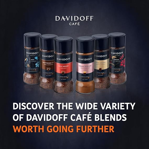 Davidoff Fine Aroma Instant Coffee Granule Glass Bottle- 7/12 Intensity - 100 G, 0.97 Pounds