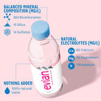 Evian Mineral Water 500ml Bottles - Naturally Filtered Drinking Water Case of 24