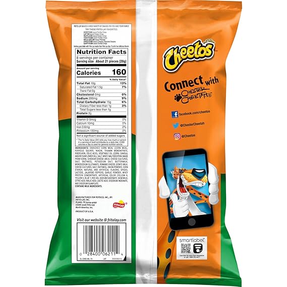 Cheetos Frito-Lay Cheddar Jalapeno Crunchy Pouch, 226.8 G (Pack of 02)