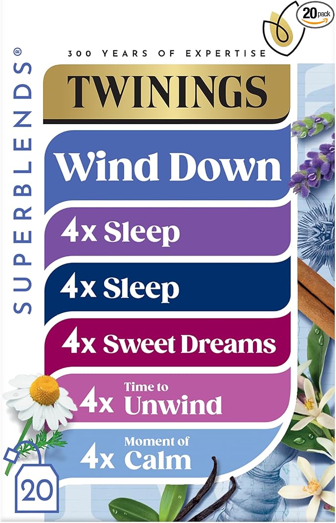 Twinings Relaxation Tea Selection - Wind Down Collection for Calm, Sleep & Unwind - 20 Tea Bags
