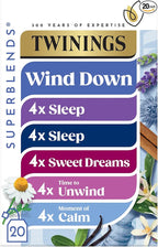 Twinings Relaxation Tea Selection - Wind Down Collection for Calm, Sleep & Unwind - 20 Tea Bags