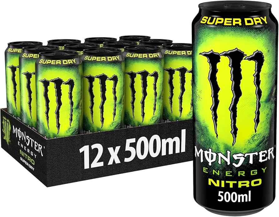 Monster Energy® Super Dry Nitro Carbonated Energy Drink | Pack of 12 Cans (UK)
